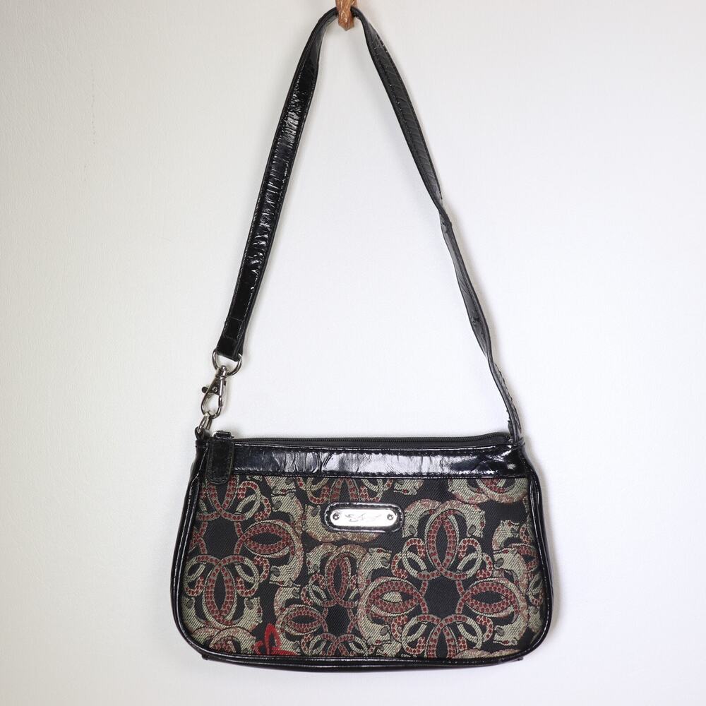 Vintage Y2K Sharif Handbag S Gray Black Jaguar Shoulder Bag Purse Lined